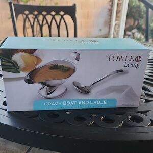 Towle Living Silver Gravy Boat and Ladle